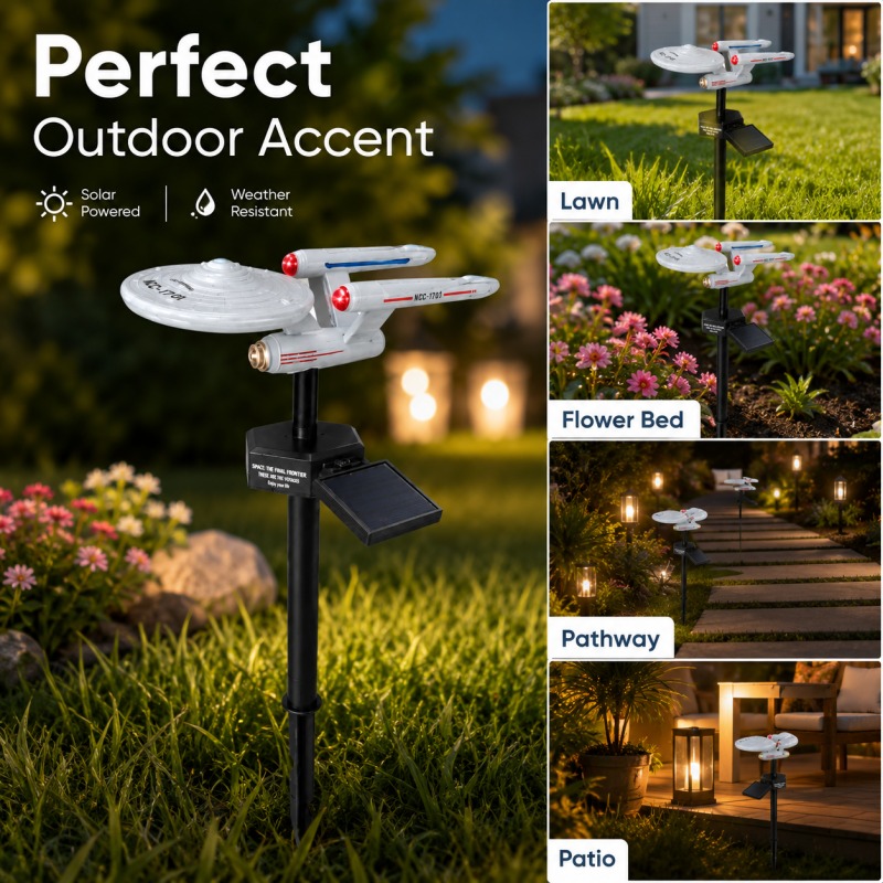 Outdoor Power Outlet Solar - Lampa ogrodowa Star Trek USS Enterprise