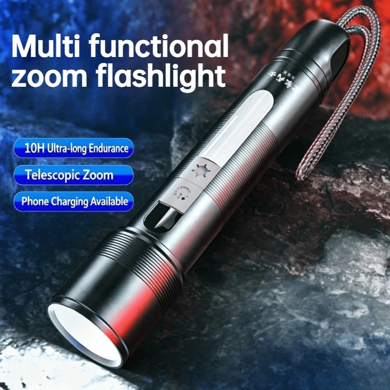 Outdoor Power Bank - Wielofunkcyjna latarka LED z regulacją zoomu,