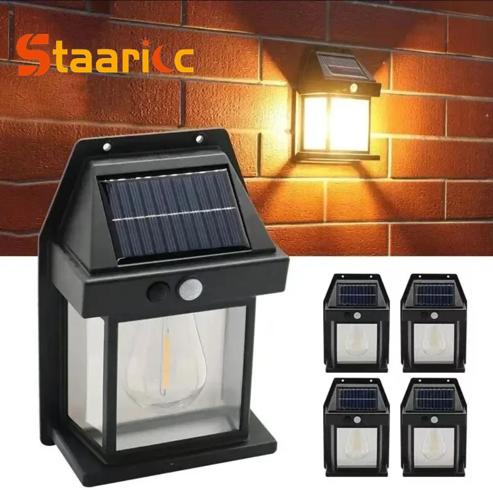 Outdoor Power Outlet Solar - Zewnętrzna solarna lampa ścienna z wolframowym