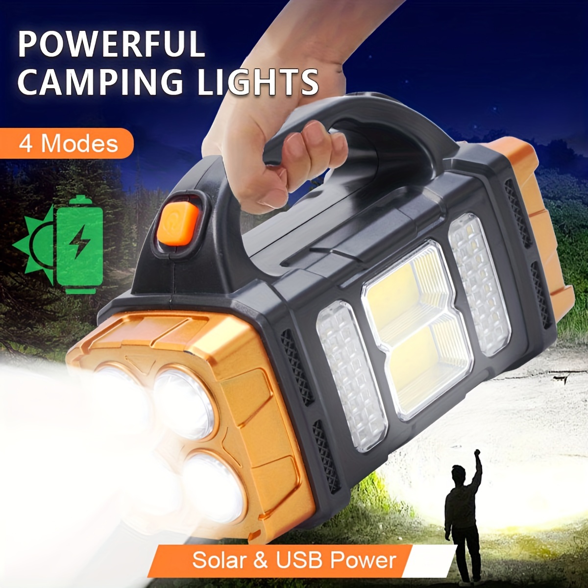 Outdoor Power Bank - Nowa, ulepszona, ładowalna, mocna latarka LED